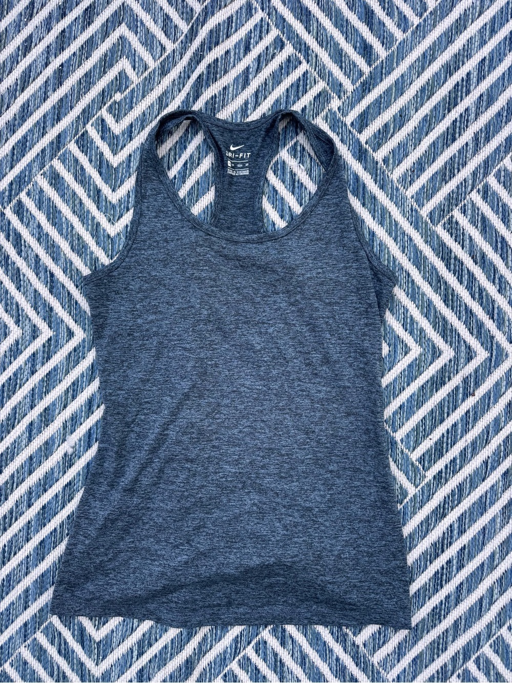 Nike Dri-FIT Heathered Dark Blue Racerback Tank